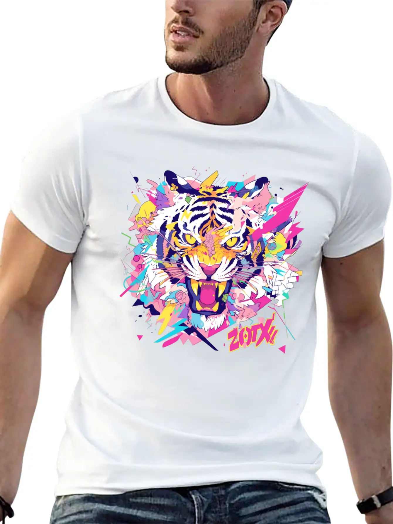 Super Turbo Killer Pop Art Tiger Relaxed Everyday Tee – Lightweight And Durable Cotton