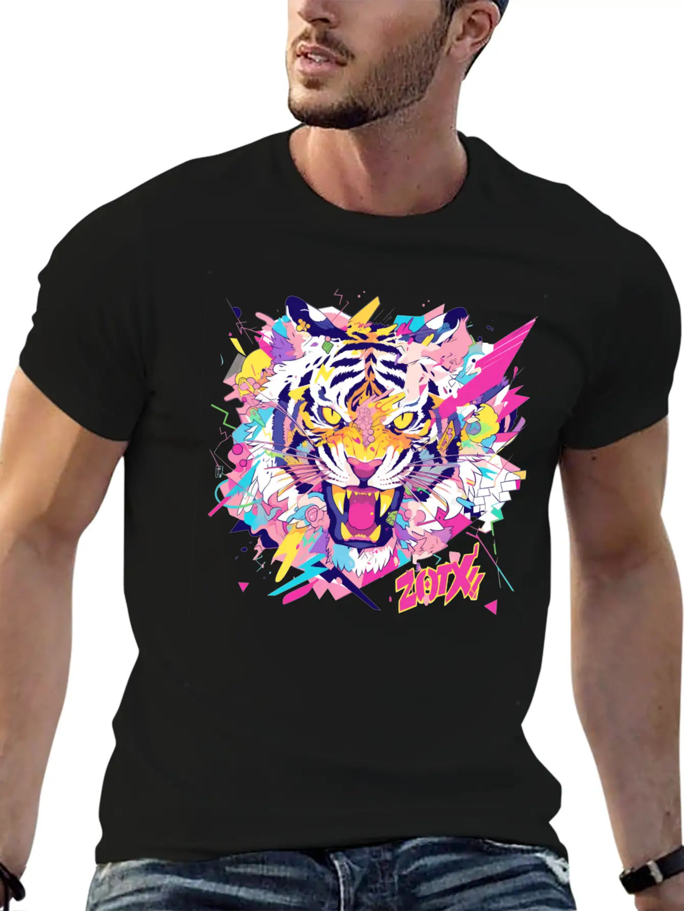 Super Turbo Killer Pop Art Tiger Relaxed Everyday Tee – Lightweight And Durable Cotton