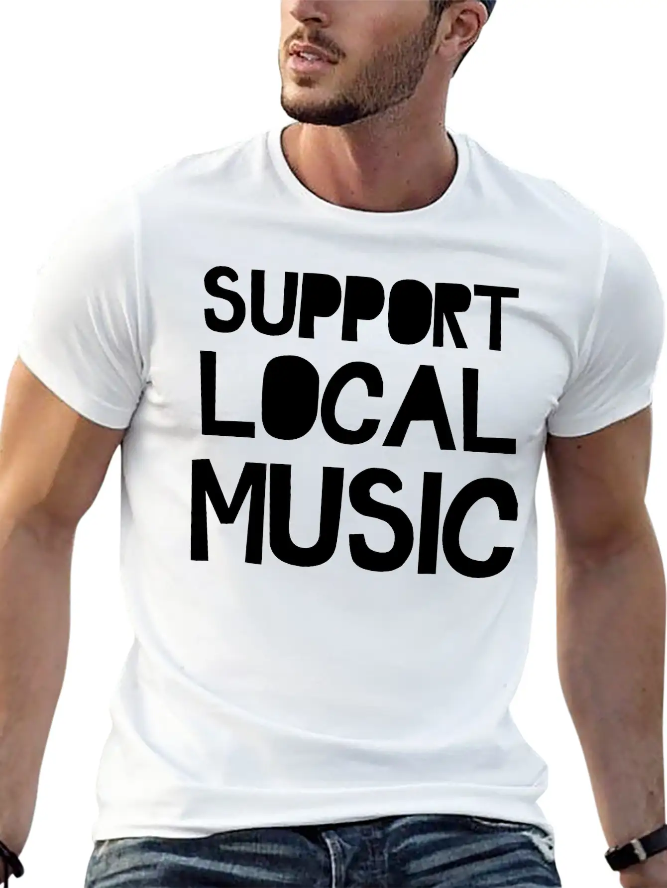 Support Local Music Relaxed Everyday Tee – Lightweight And Durable Cotton