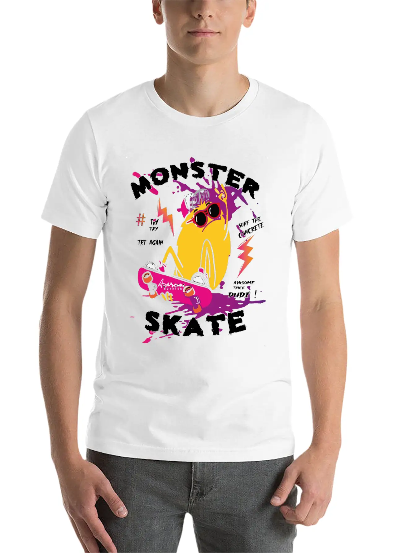 Surf Monster Basic Graphic T-Shirt – Daily Comfort In Soft Cotton