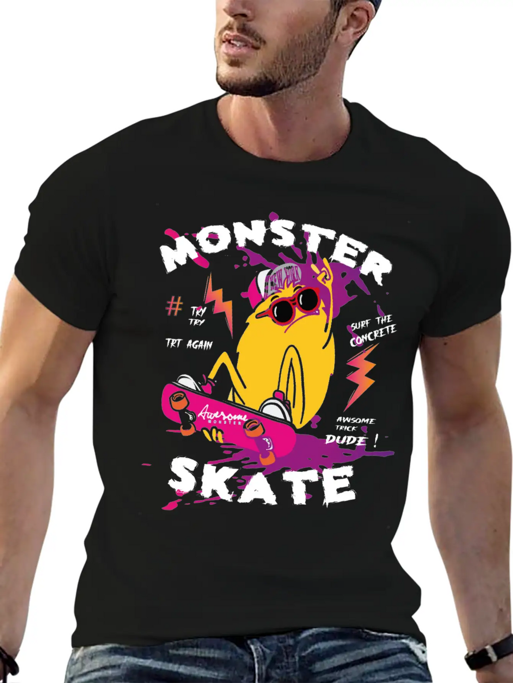 Surf Monster Basic Graphic T-Shirt – Daily Comfort In Soft Cotton
