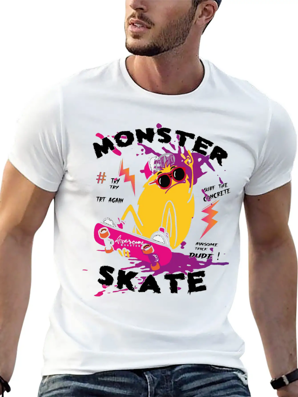 Surf Monster Basic Graphic T-Shirt – Daily Comfort In Soft Cotton