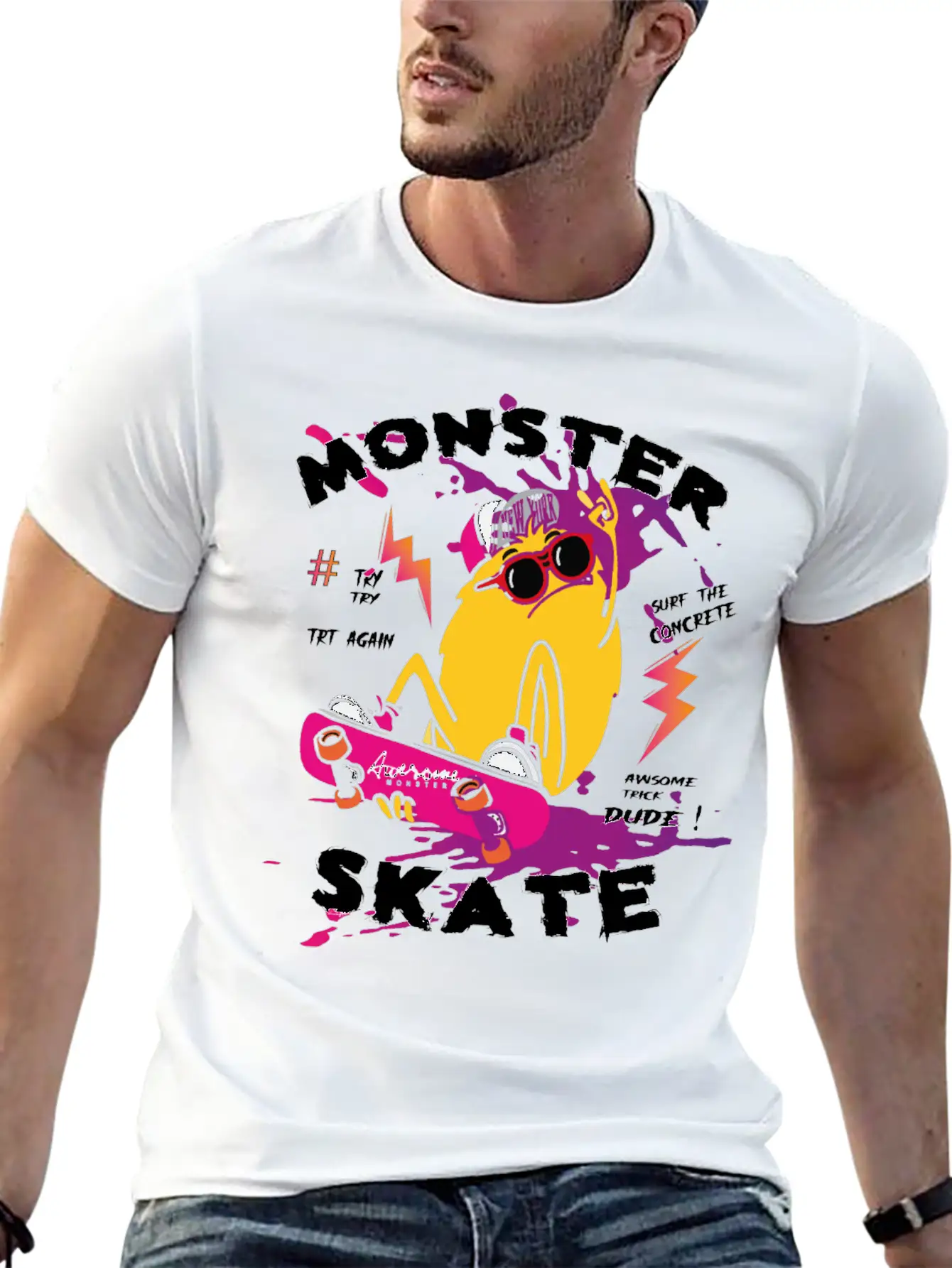 Surf Monster Basic Graphic T-Shirt – Daily Comfort In Soft Cotton