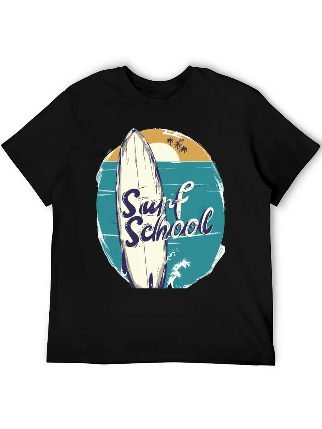 Surfboard With Surf Curse Disco Classic Cotton Tee – Unisex Comfort For Any Season