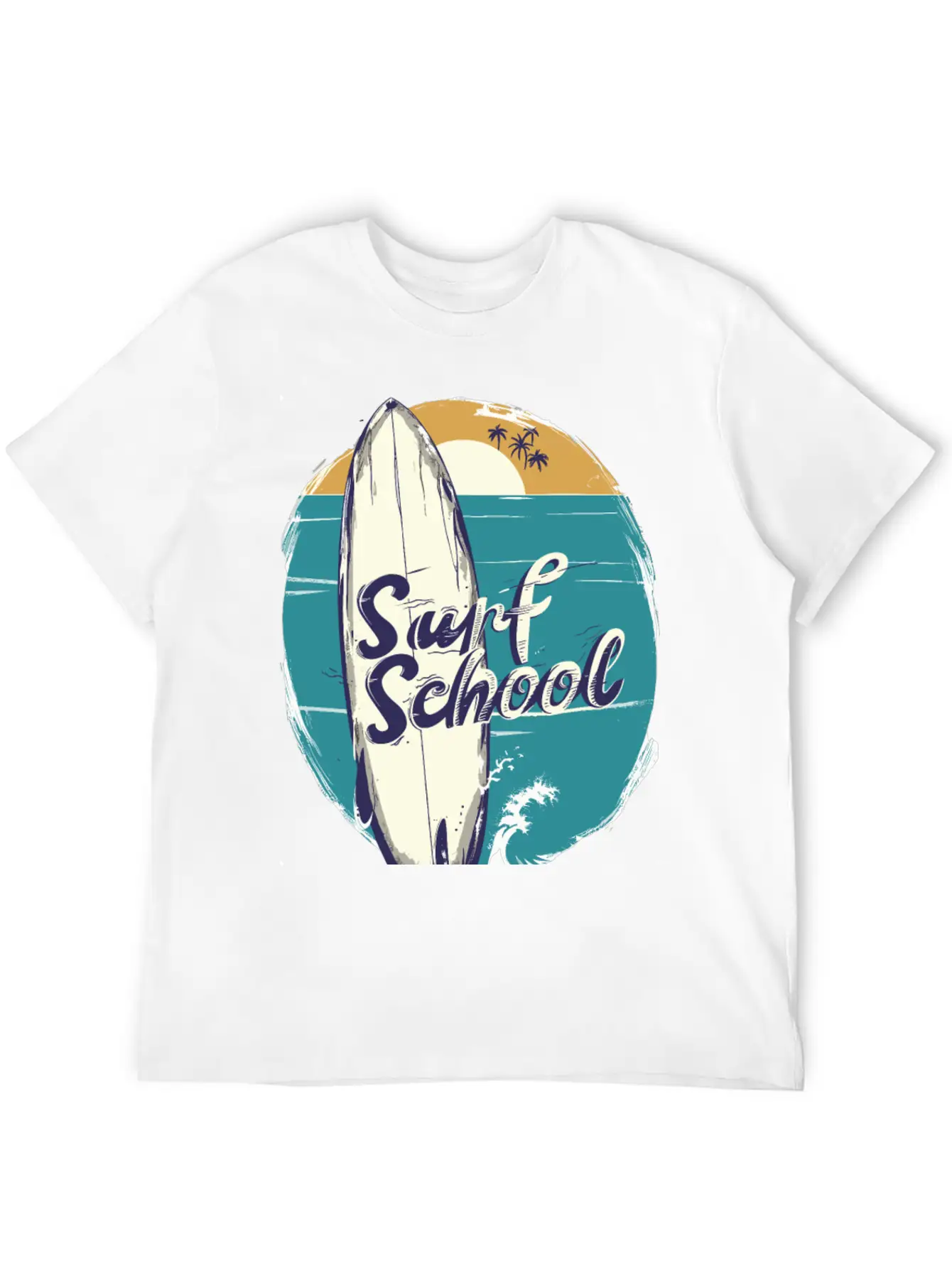 Surfboard With Surf Curse Disco Classic Cotton Tee – Unisex Comfort For Any Season