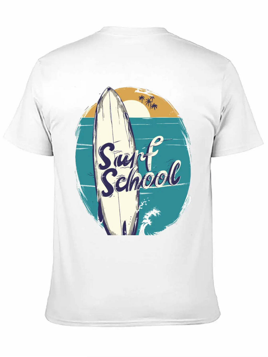 Surfboard With Surf Curse Disco Classic Cotton Tee – Unisex Comfort For Any Season