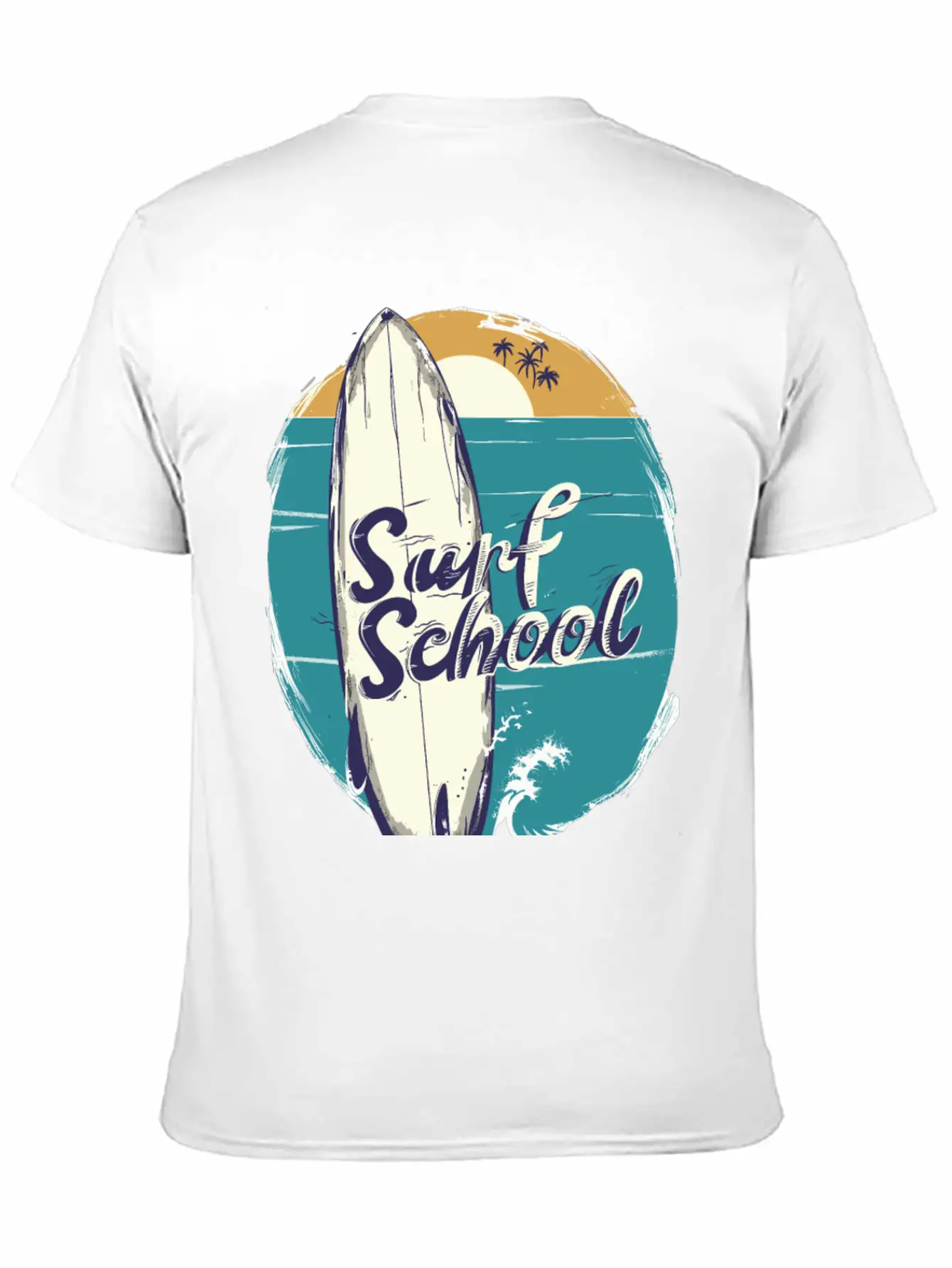 Surfboard With Surf Curse Disco Classic Cotton Tee – Unisex Comfort For Any Season