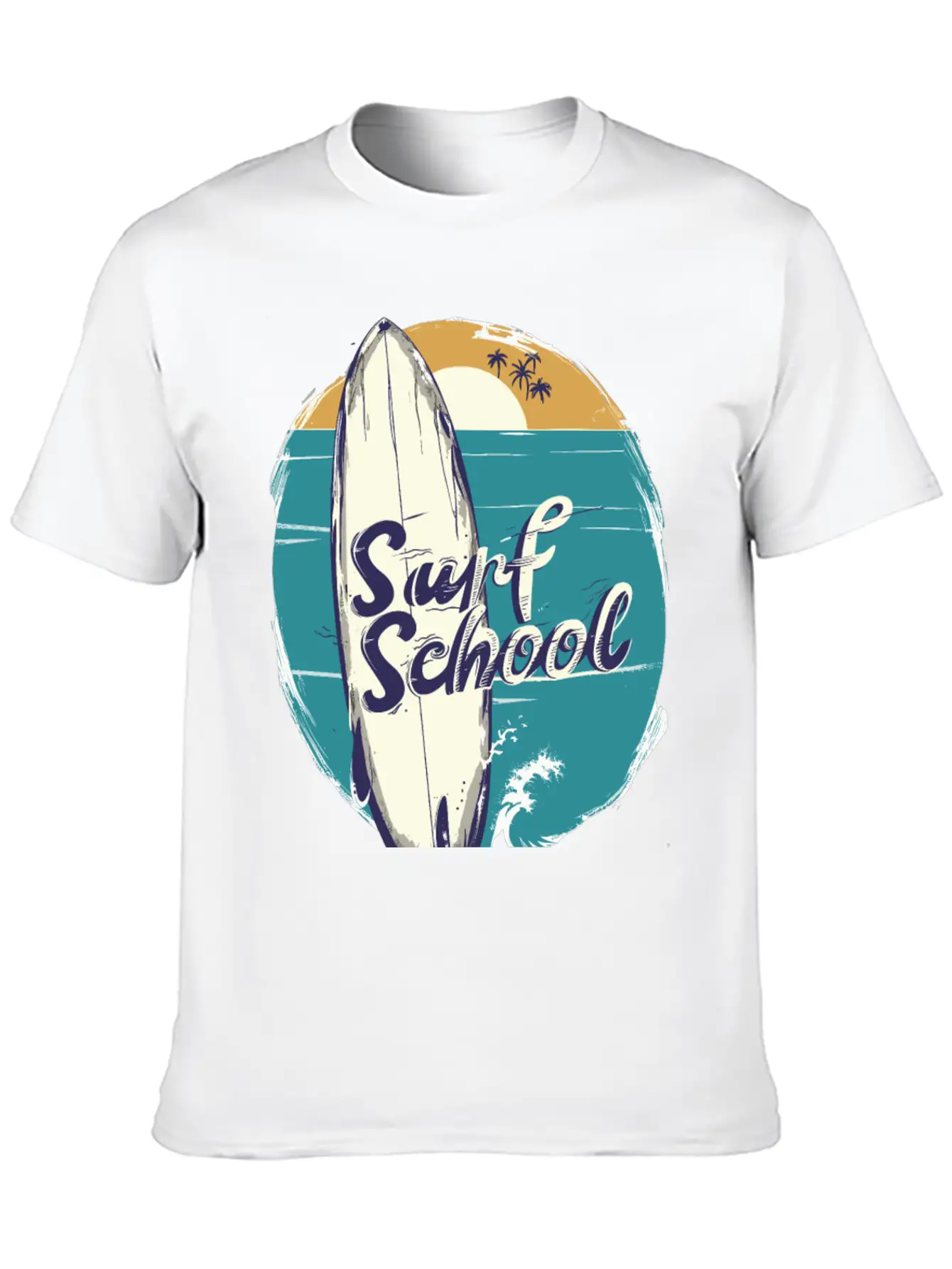 Surfboard With Surf Curse Disco Classic Cotton Tee – Unisex Comfort For Any Season