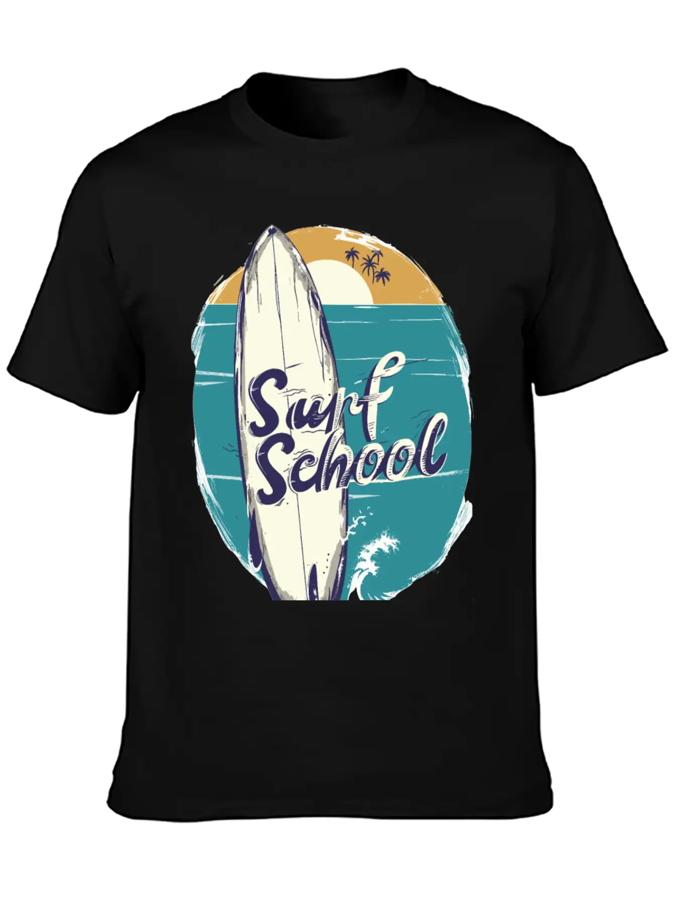 Surfboard With Surf Curse Disco Classic Cotton Tee – Unisex Comfort For Any Season