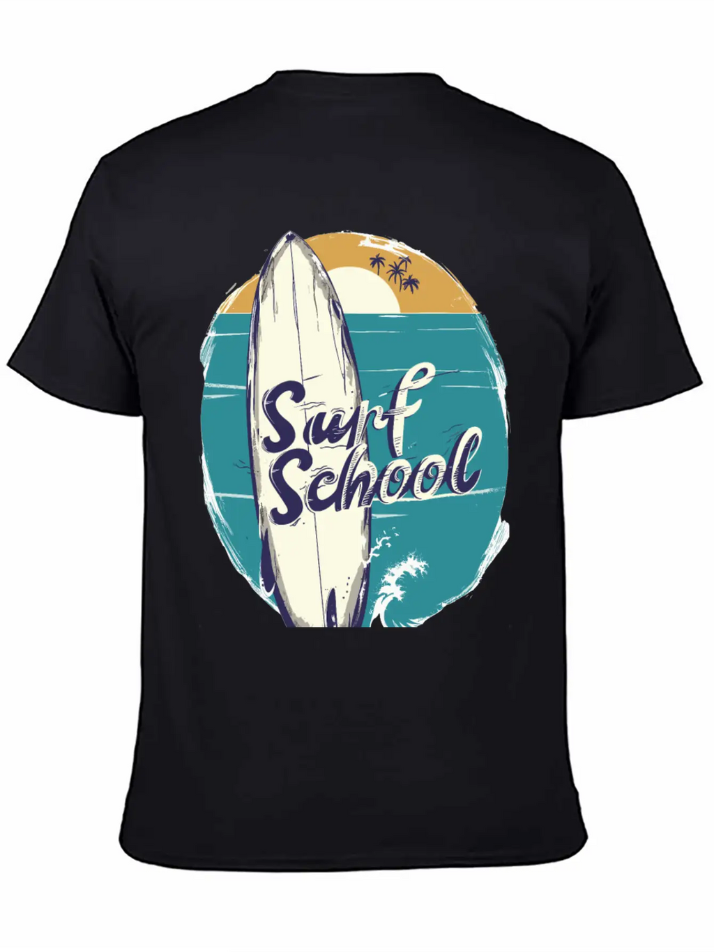 Surfboard With Surf Curse Disco Classic Cotton Tee – Unisex Comfort For Any Season