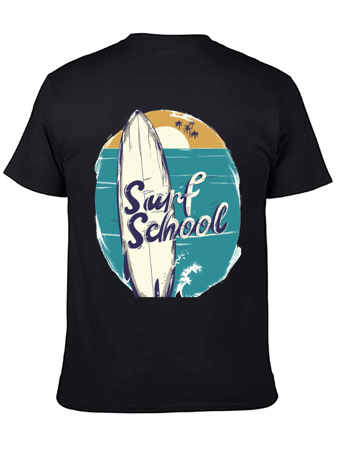 Surfboard With Surf Curse Disco Classic Cotton Tee – Unisex Comfort For Any Season