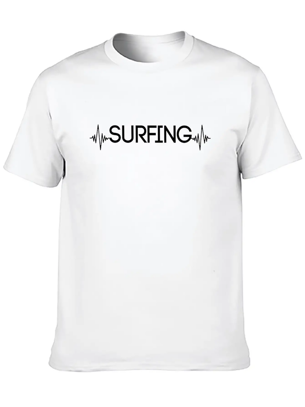 Surfing Heartbeat Essential Cotton Tee For Daily Outfits – Unisex Style