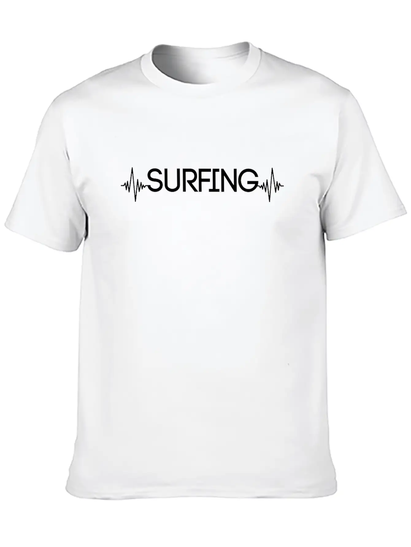 Surfing Heartbeat Essential Cotton Tee For Daily Outfits – Unisex Style