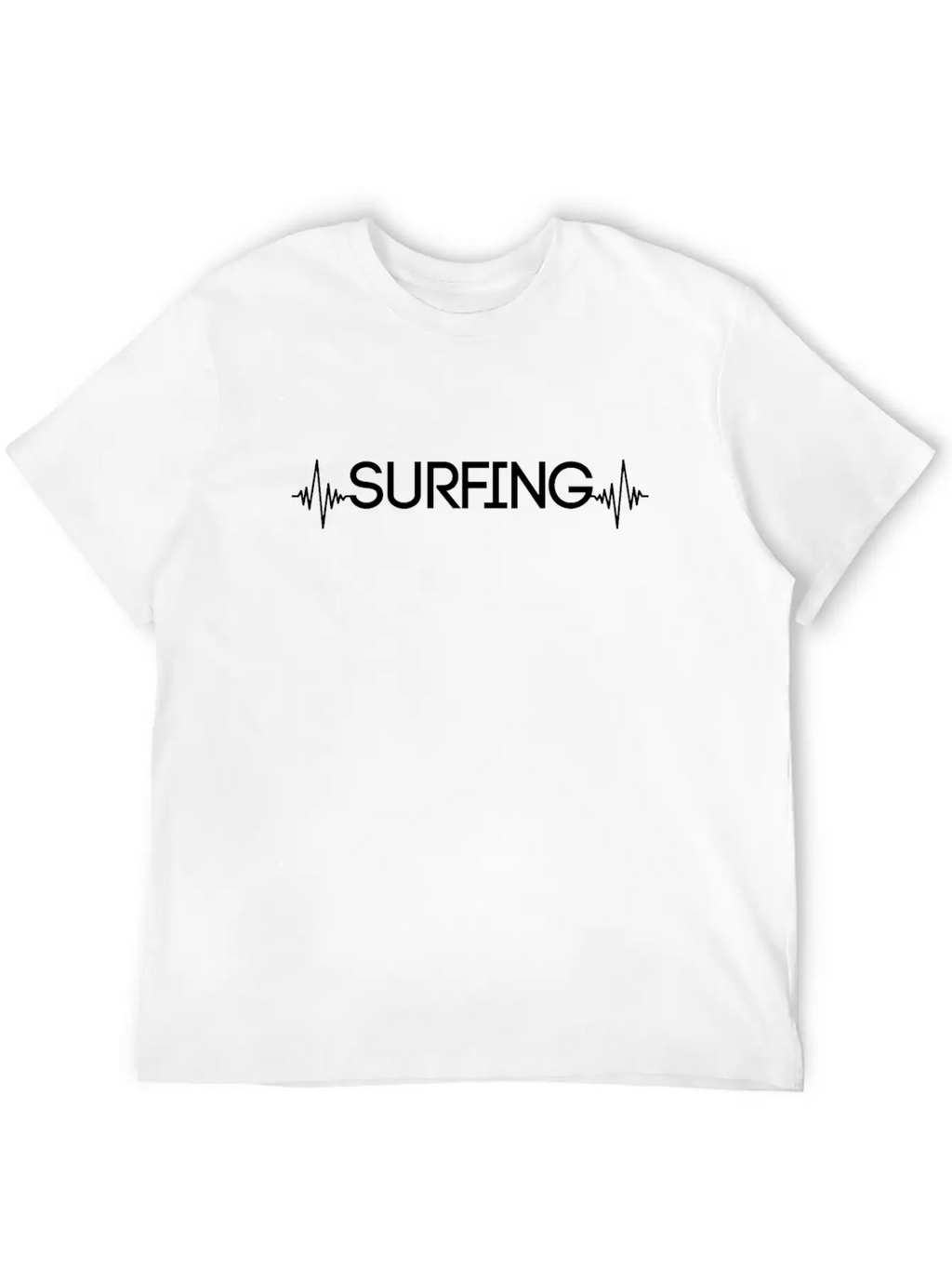 Surfing Heartbeat Essential Cotton Tee For Daily Outfits – Unisex Style