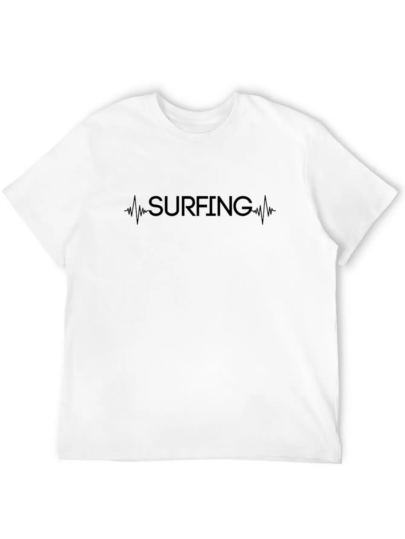 Surfing Heartbeat Essential Cotton Tee For Daily Outfits – Unisex Style