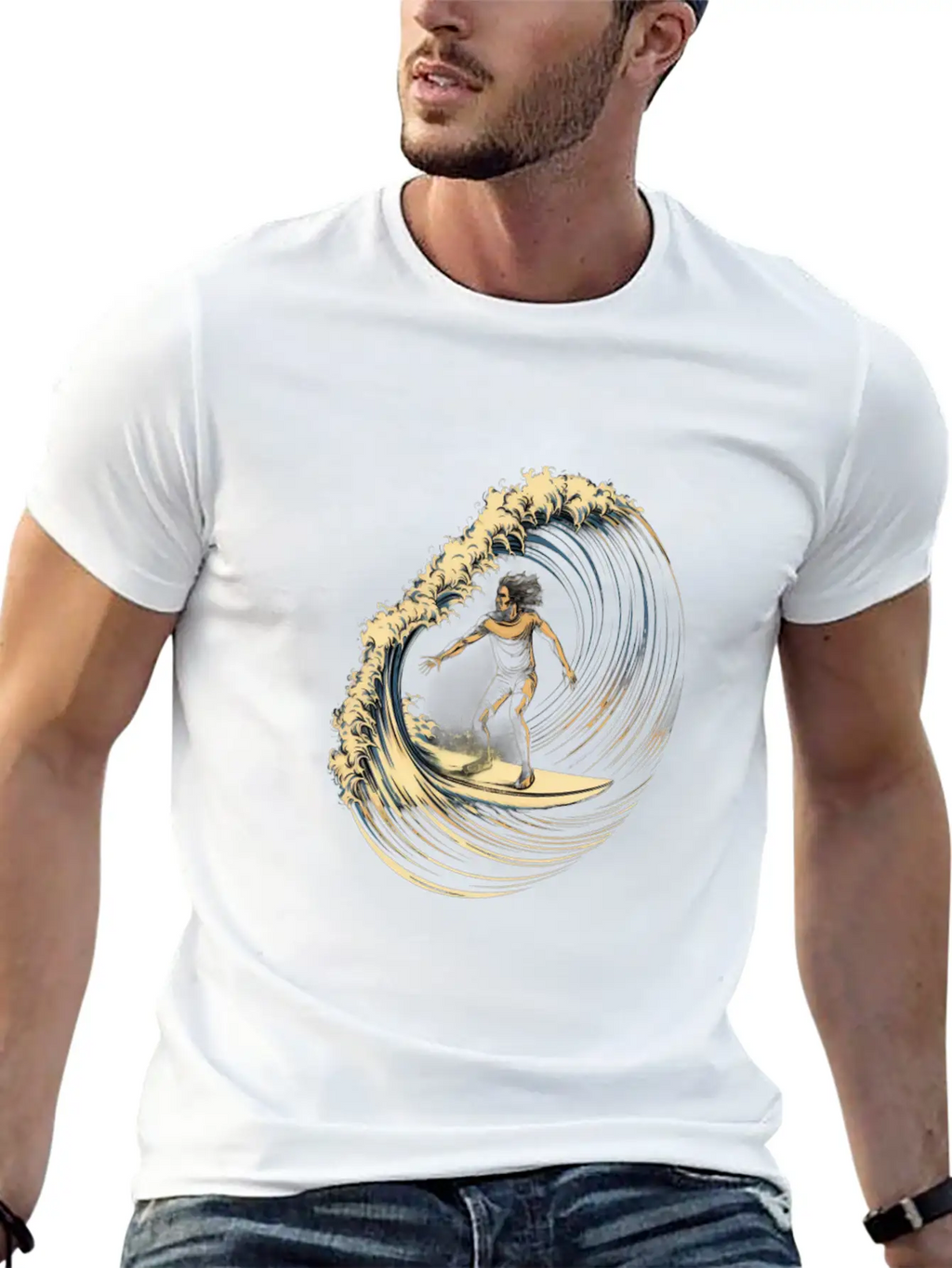 Surfing Surfer Surf Surfboarding Breathable Soft Cotton T-Shirt – Timeless Casual Look