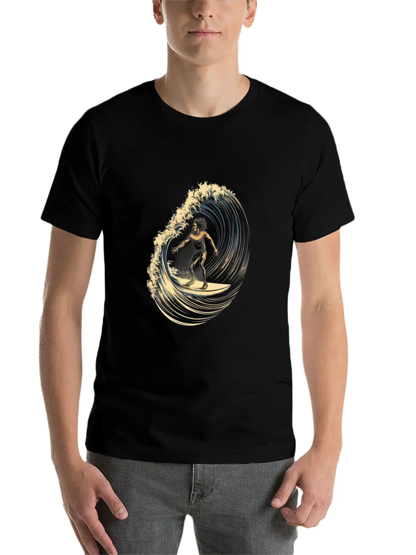 Surfing Surfer Surf Surfboarding Breathable Soft Cotton T-Shirt – Timeless Casual Look