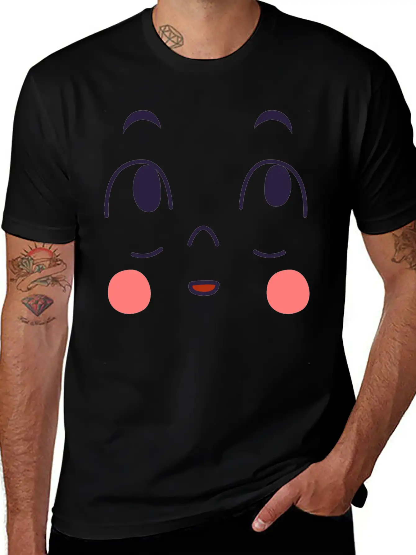 Surprised Expression Of Cartoon Emotion Face Essential Cotton Tee For Daily Outfits – Unisex Style