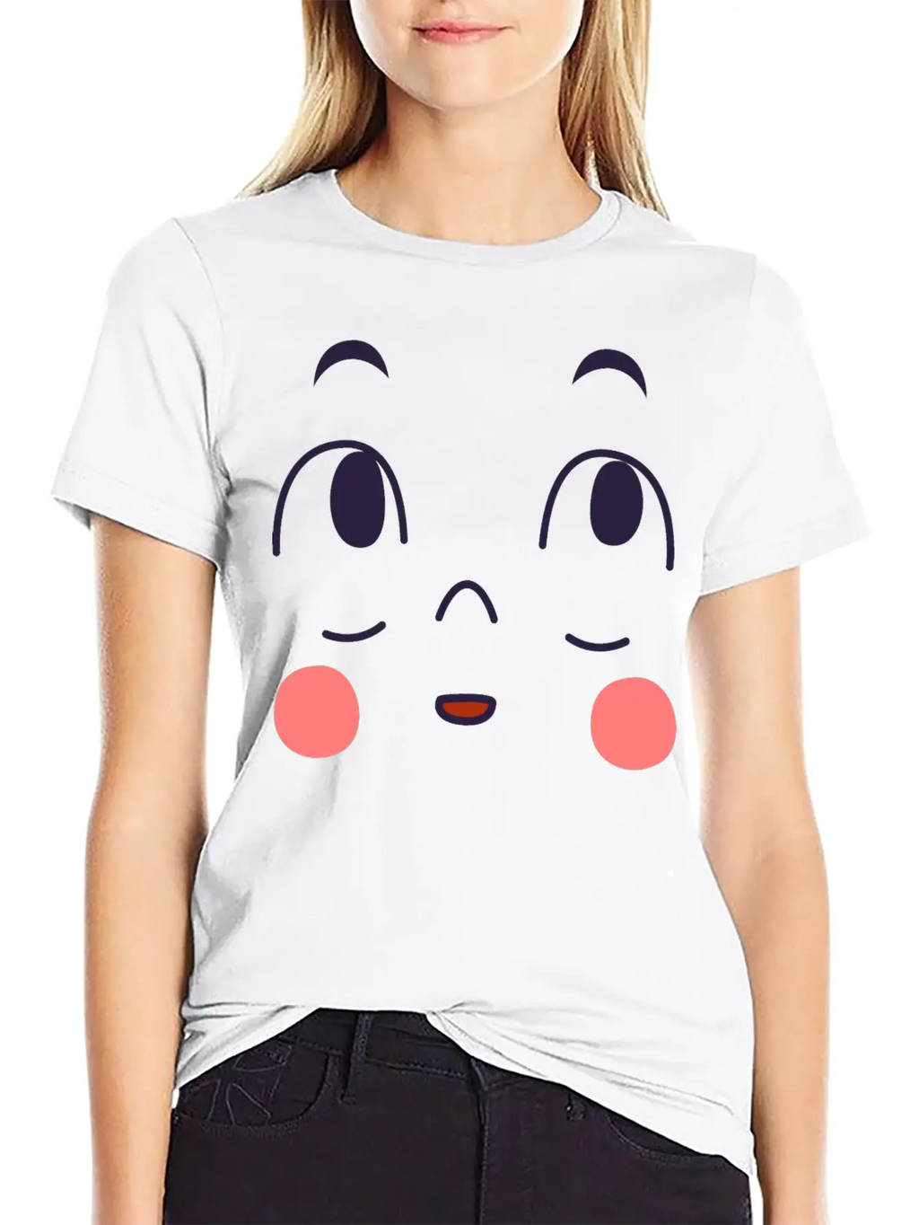 Surprised Expression Of Cartoon Emotion Face Essential Cotton Tee For Daily Outfits – Unisex Style