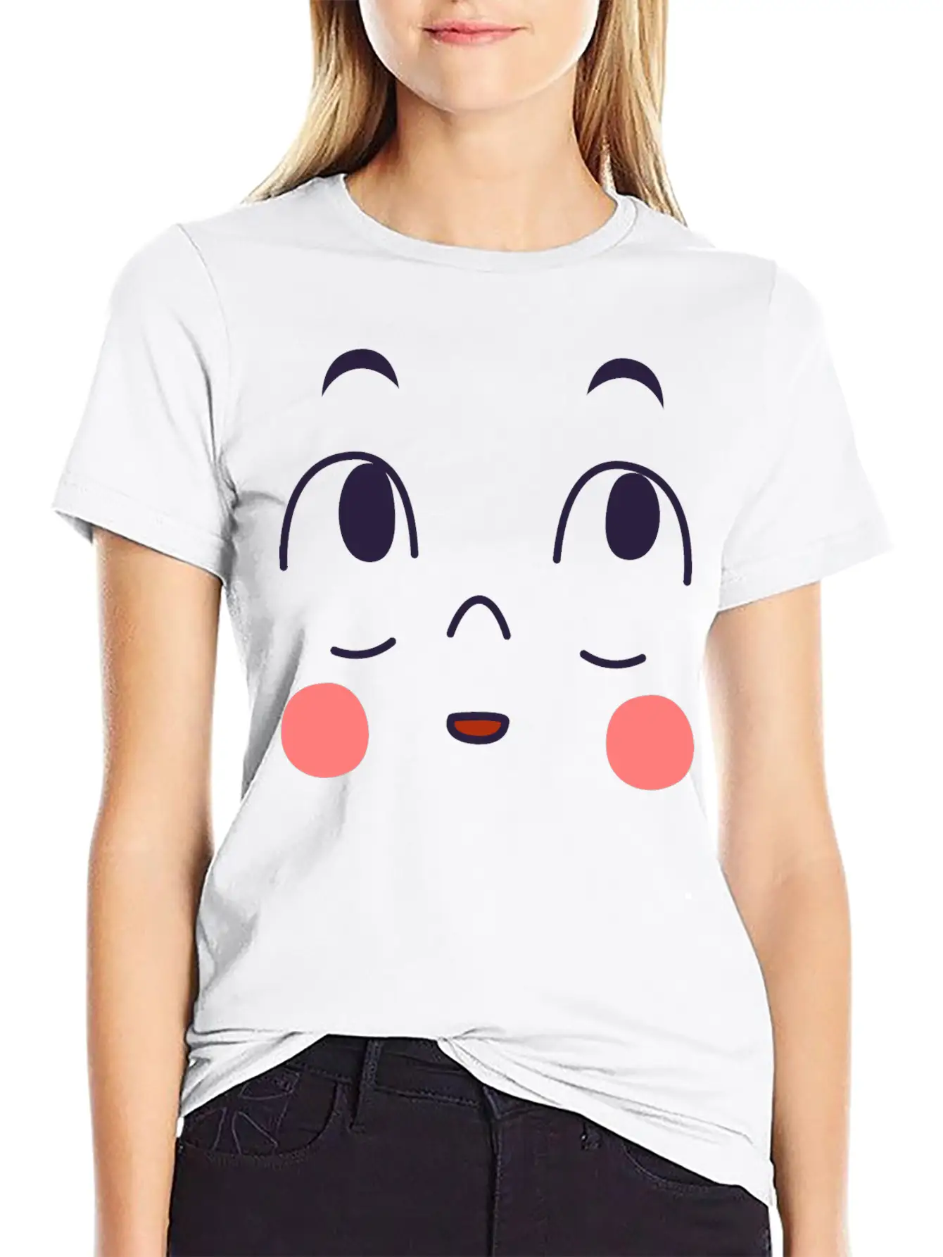 Surprised Expression Of Cartoon Emotion Face Essential Cotton Tee For Daily Outfits – Unisex Style