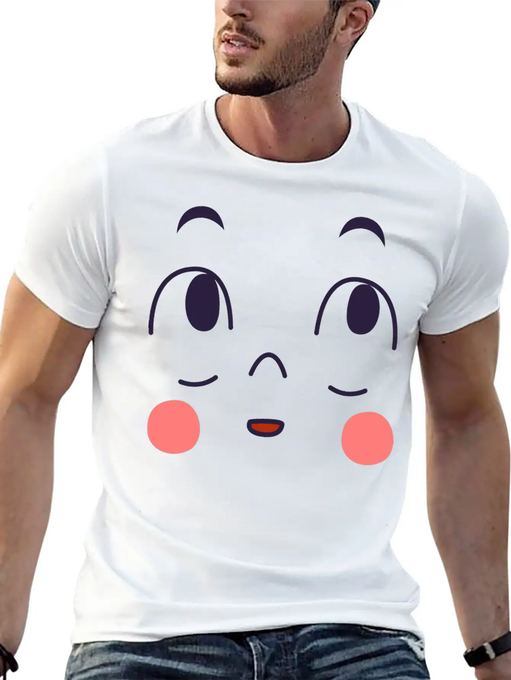 Surprised Expression Of Cartoon Emotion Face Essential Cotton Tee For Daily Outfits – Unisex Style