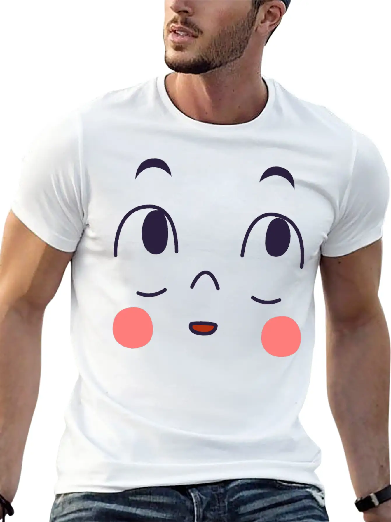 Surprised Expression Of Cartoon Emotion Face Essential Cotton Tee For Daily Outfits – Unisex Style