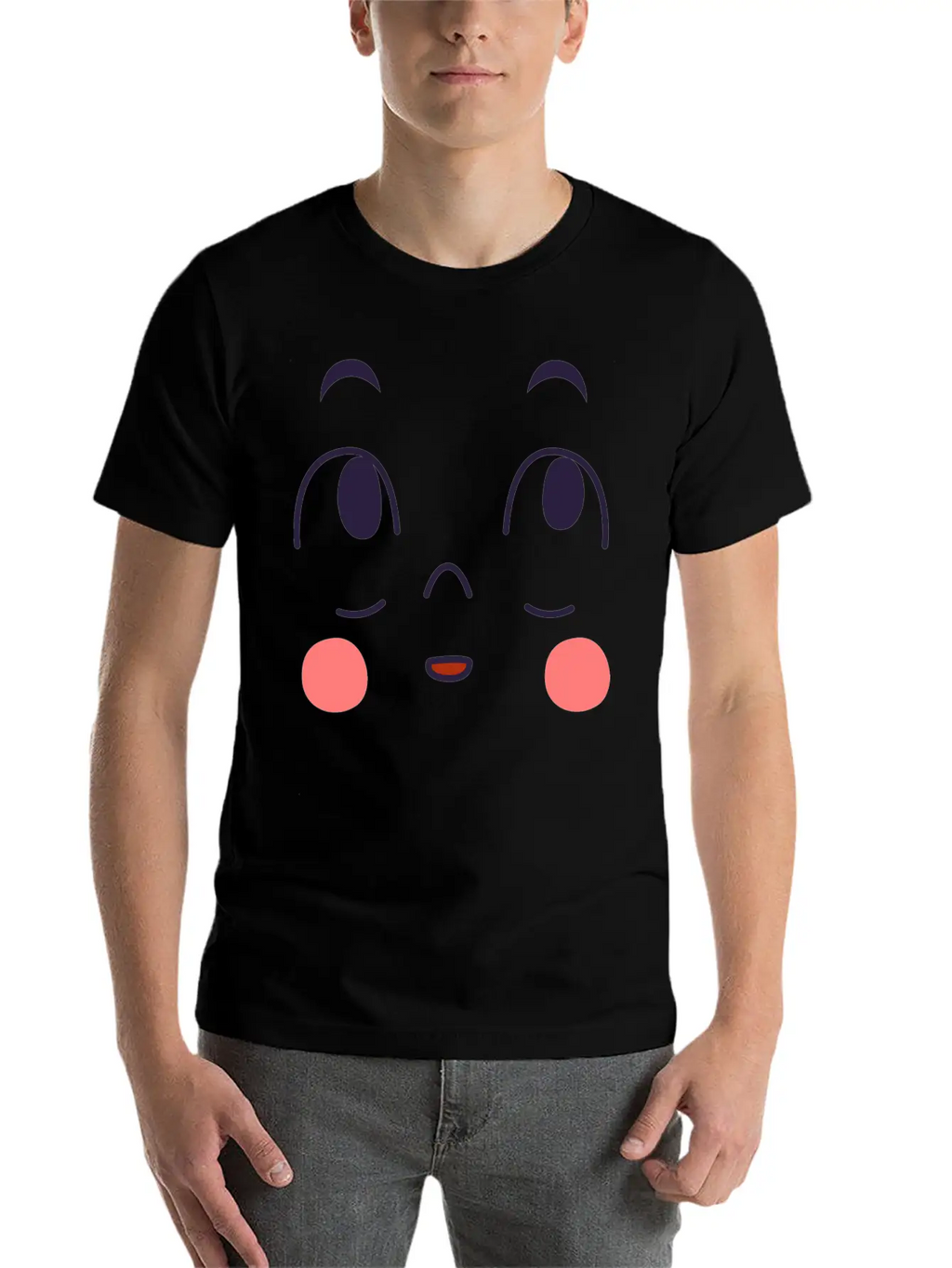 Surprised Expression Of Cartoon Emotion Face Essential Cotton Tee For Daily Outfits – Unisex Style