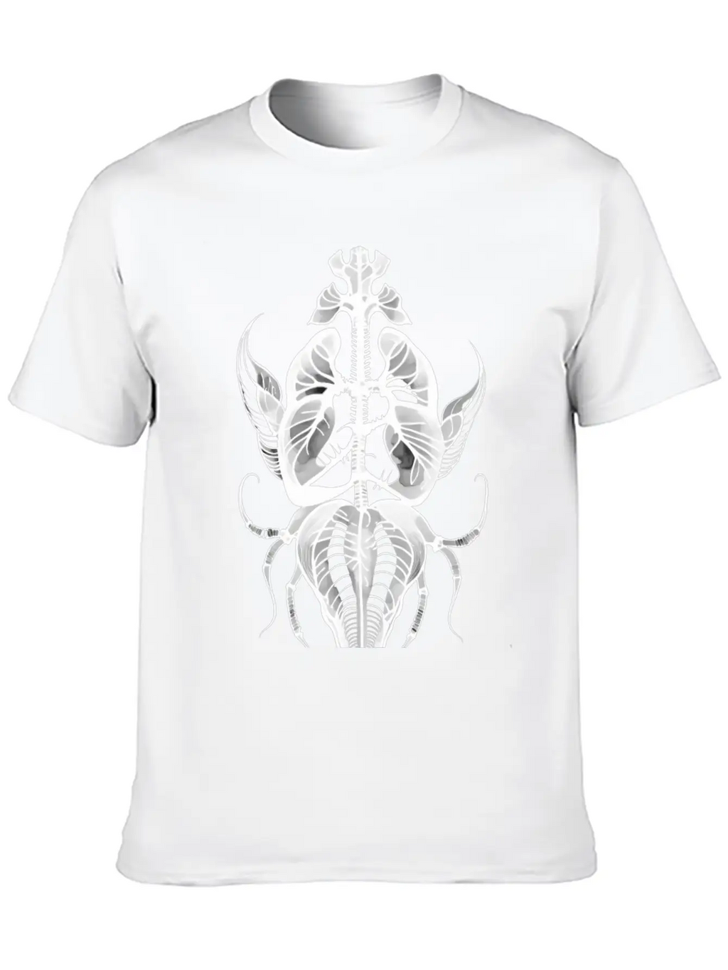 Surreal Insect Anatomy White Ink Stylish Everyday T-Shirt – Unisex Basic Cotton Tee