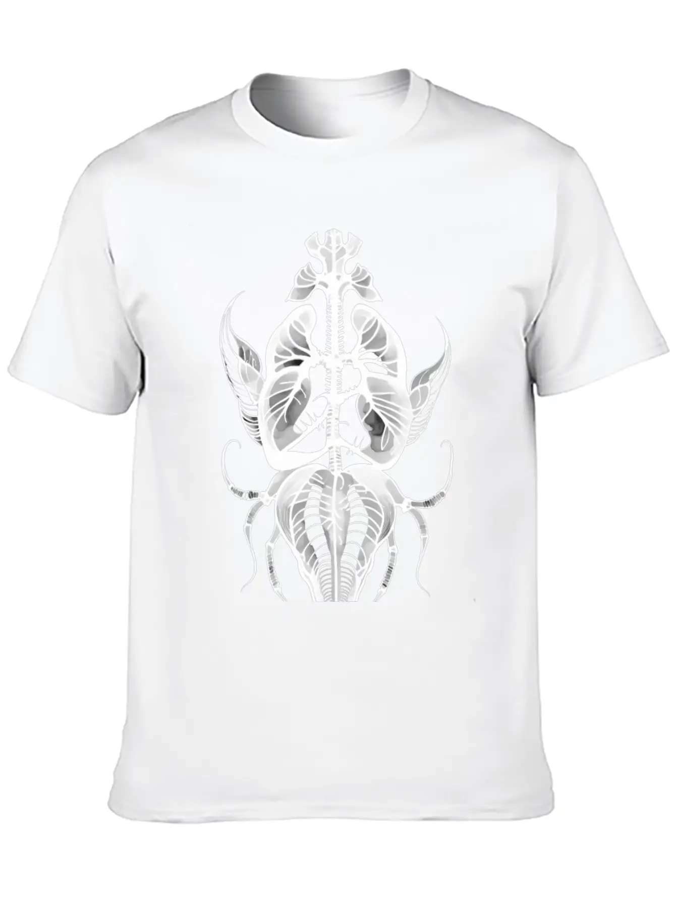 Surreal Insect Anatomy White Ink Stylish Everyday T-Shirt – Unisex Basic Cotton Tee