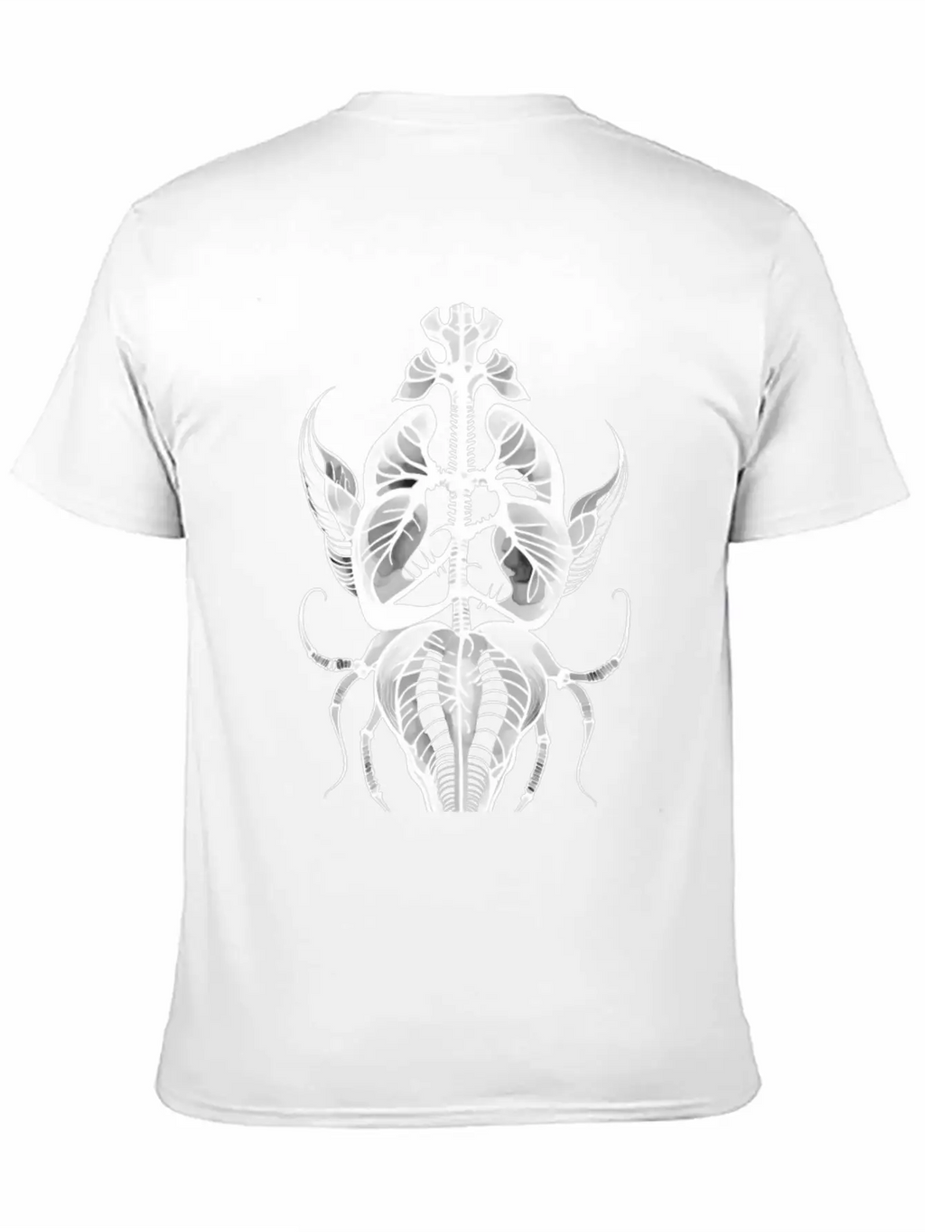 Surreal Insect Anatomy White Ink Stylish Everyday T-Shirt – Unisex Basic Cotton Tee
