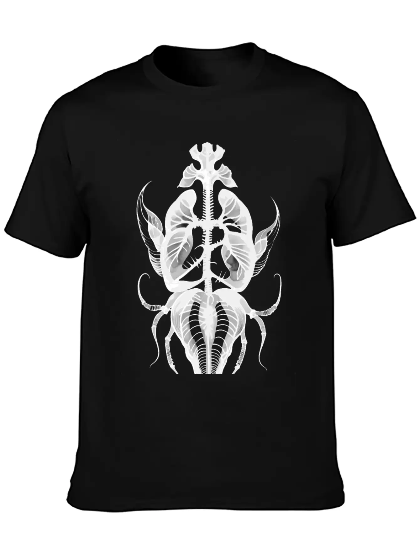 Surreal Insect Anatomy White Ink Stylish Everyday T-Shirt – Unisex Basic Cotton Tee