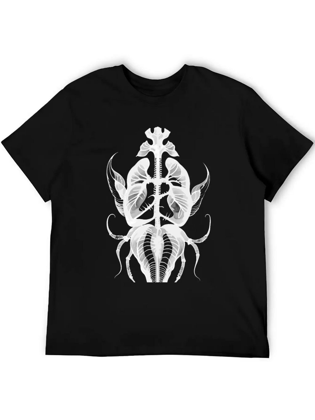 Surreal Insect Anatomy White Ink Stylish Everyday T-Shirt – Unisex Basic Cotton Tee