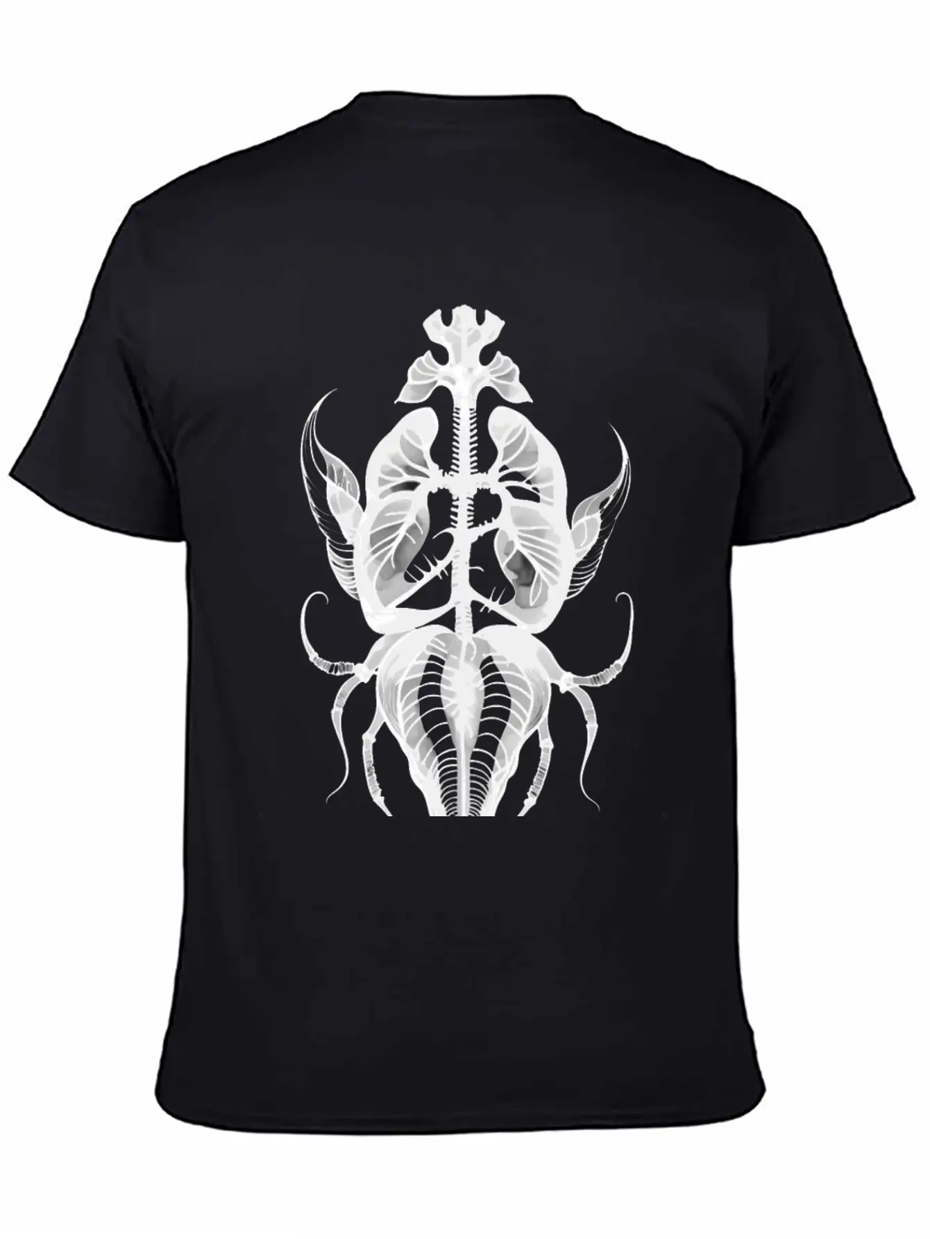 Surreal Insect Anatomy White Ink Stylish Everyday T-Shirt – Unisex Basic Cotton Tee