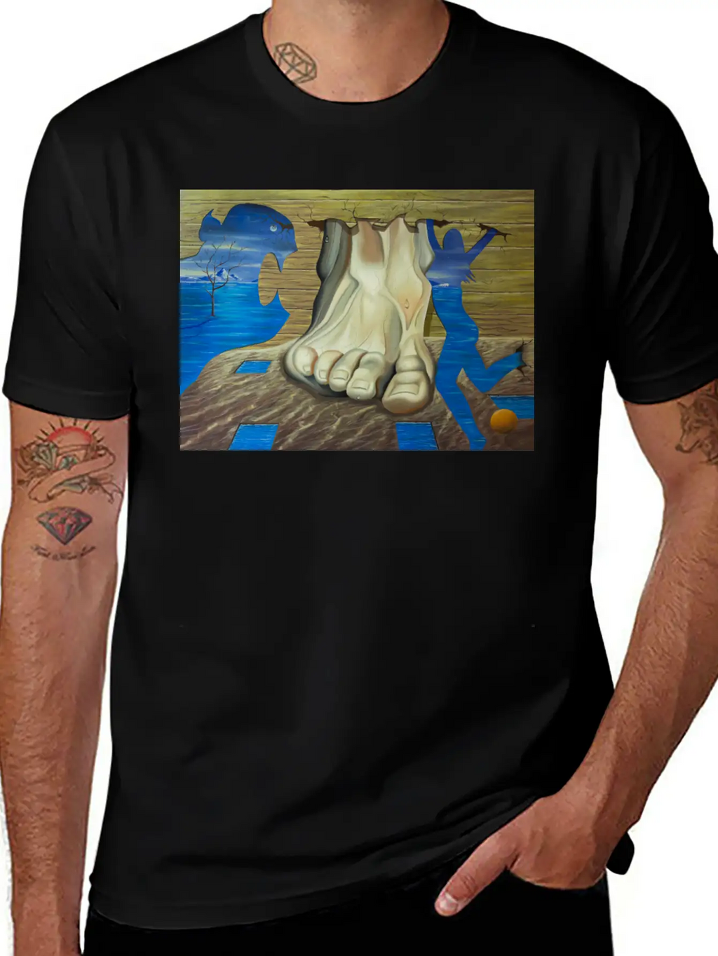 SURREAL PAINTING Basic Graphic T-Shirt – Daily Comfort In Soft Cotton
