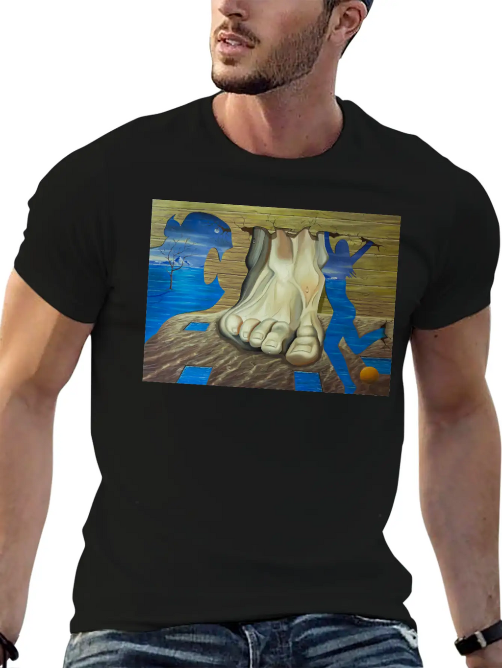 SURREAL PAINTING Basic Graphic T-Shirt – Daily Comfort In Soft Cotton