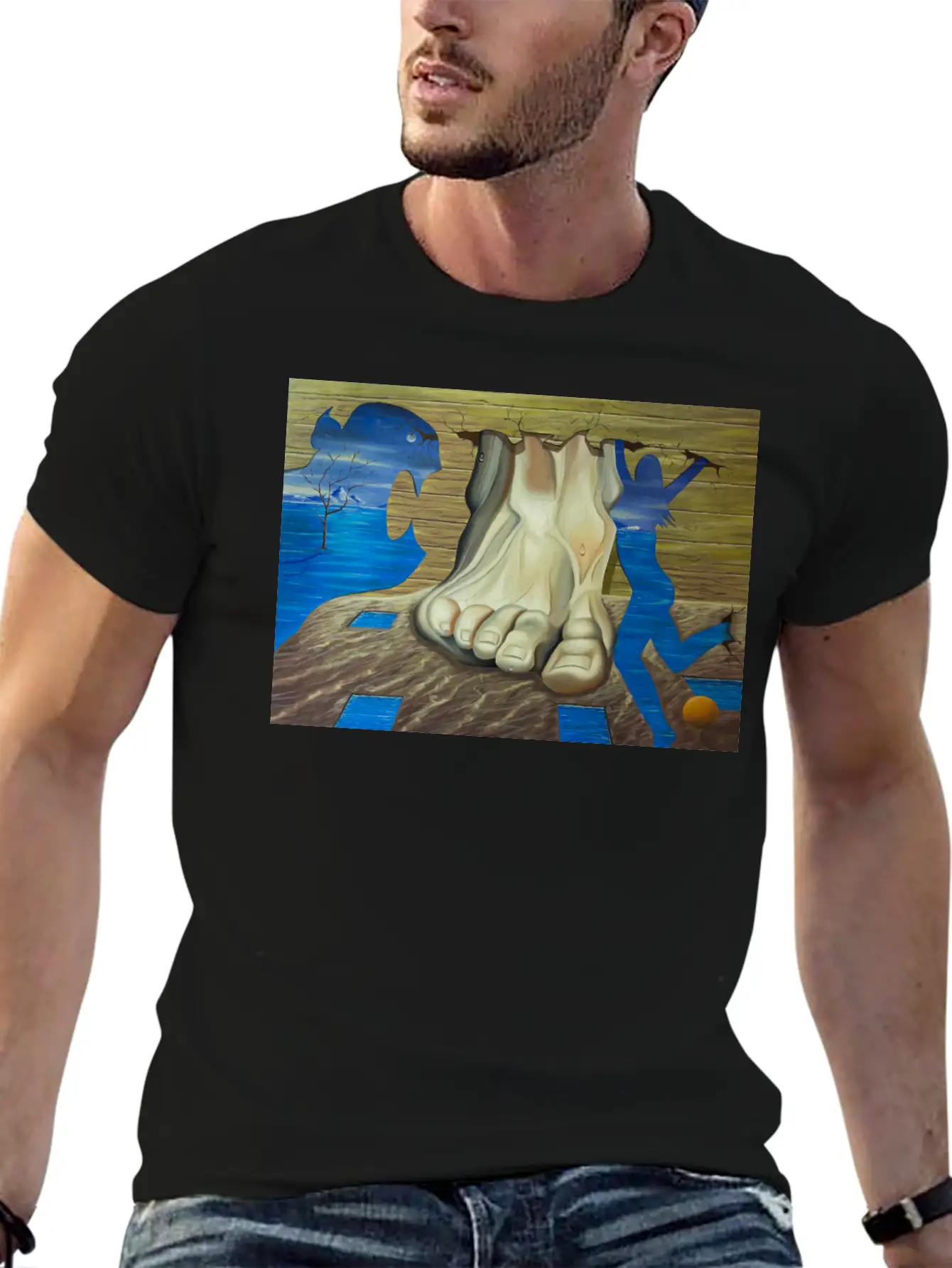 SURREAL PAINTING Basic Graphic T-Shirt – Daily Comfort In Soft Cotton