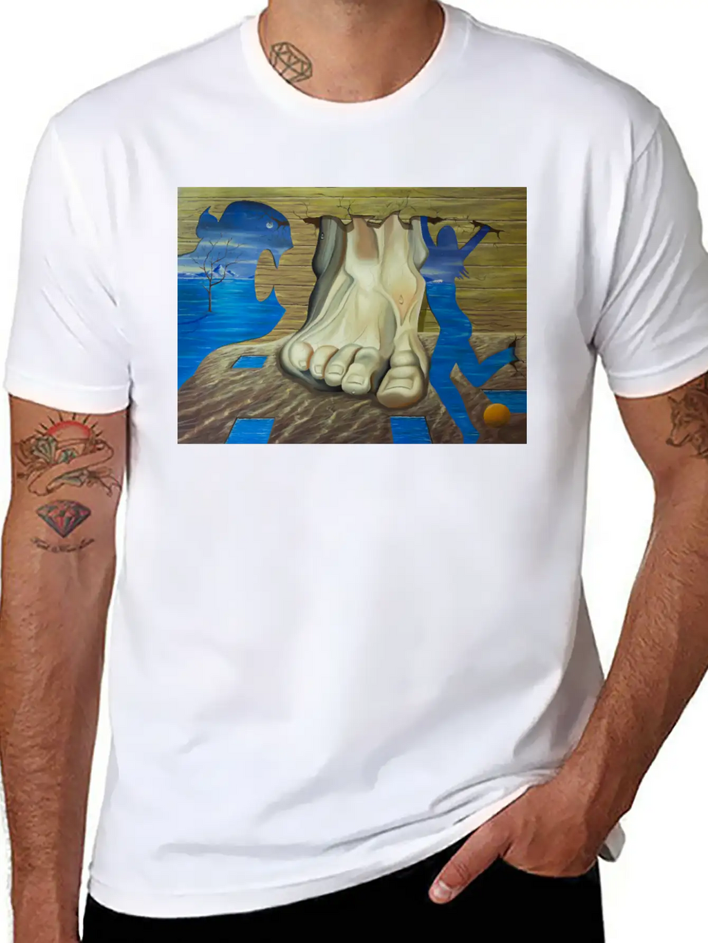 SURREAL PAINTING Basic Graphic T-Shirt – Daily Comfort In Soft Cotton