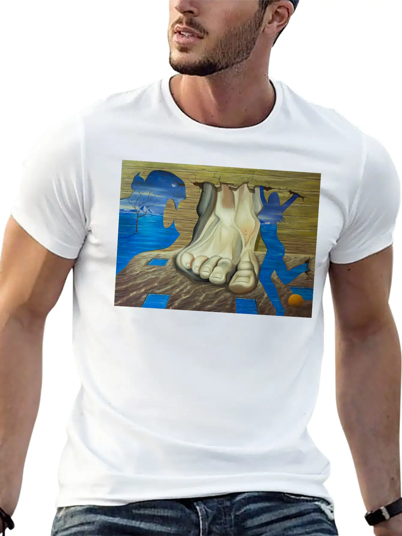 SURREAL PAINTING Basic Graphic T-Shirt – Daily Comfort In Soft Cotton
