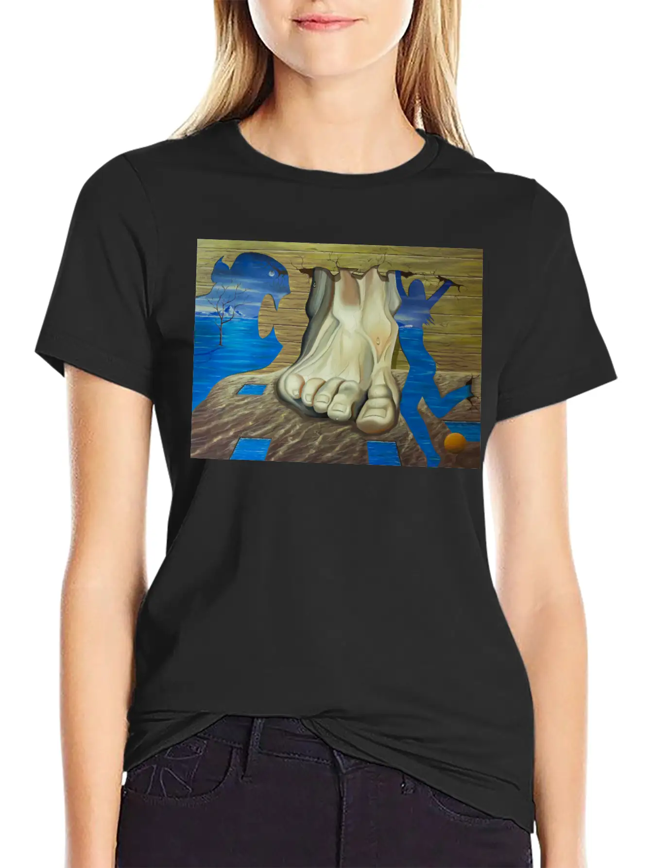 SURREAL PAINTING Basic Graphic T-Shirt – Daily Comfort In Soft Cotton