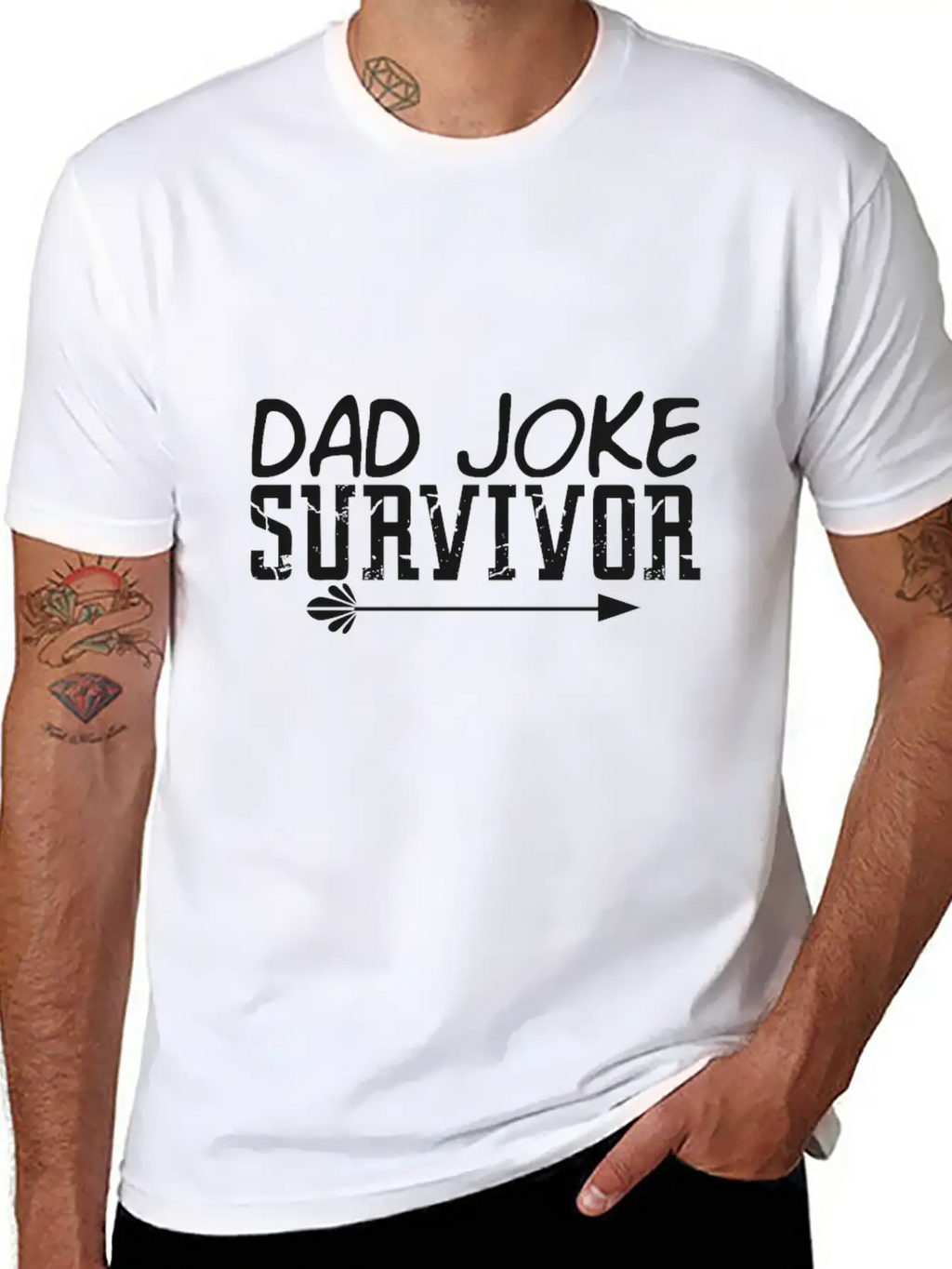 Survivor Of The Dad Joke Unisex Casual T-Shirt – Clean Design For Daily Comfort