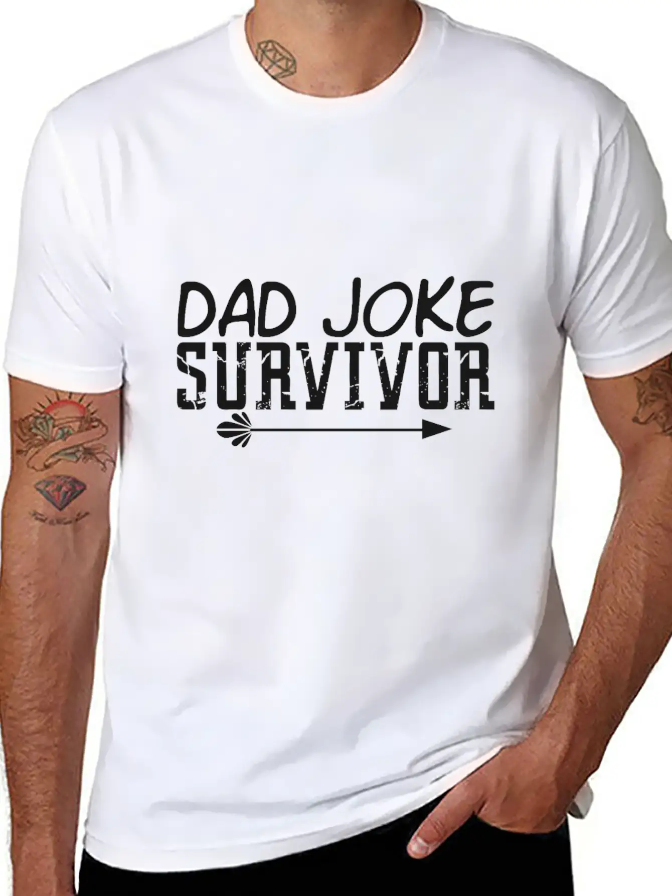 Survivor Of The Dad Joke Unisex Casual T-Shirt – Clean Design For Daily Comfort