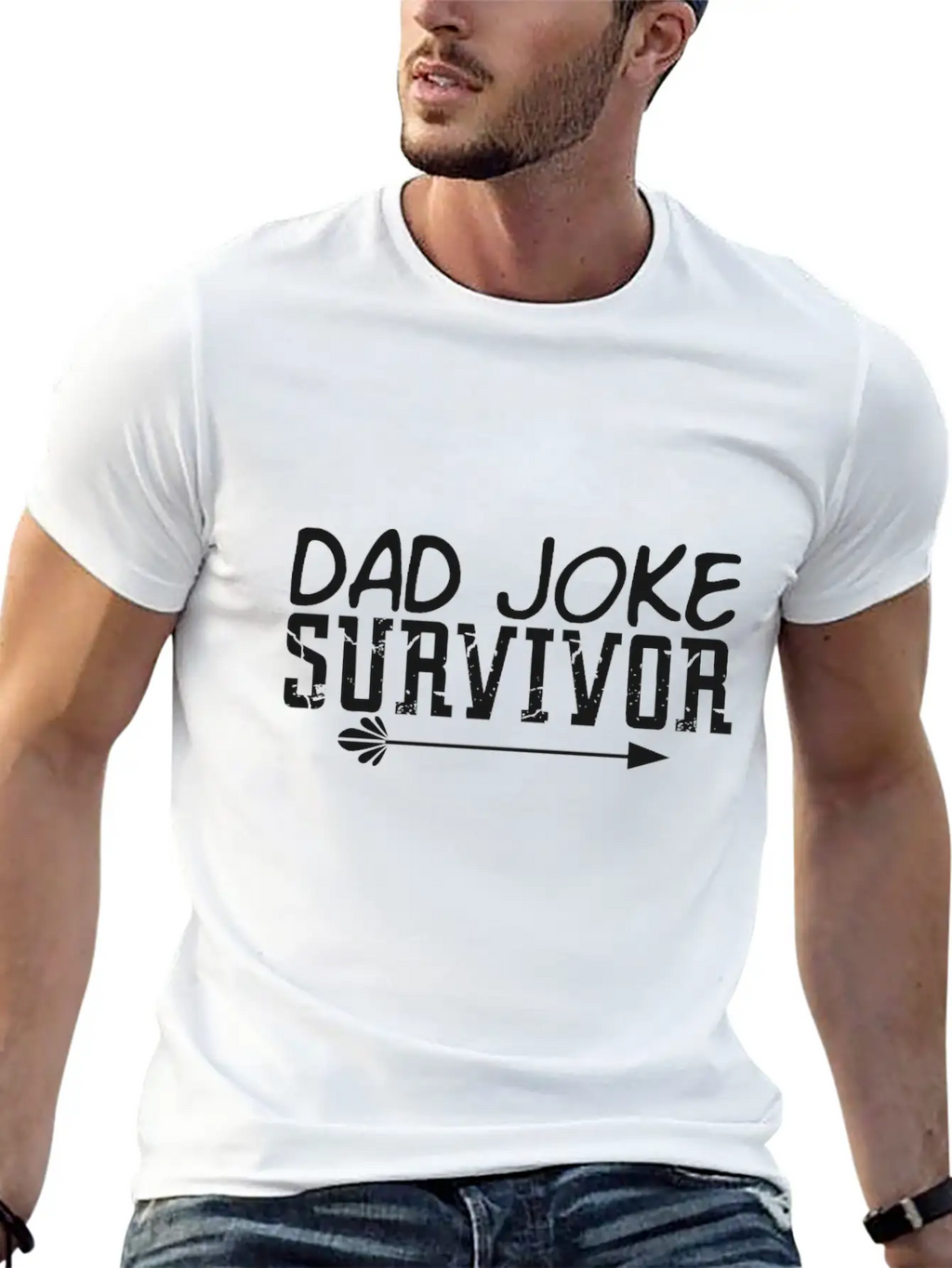 Survivor Of The Dad Joke Unisex Casual T-Shirt – Clean Design For Daily Comfort