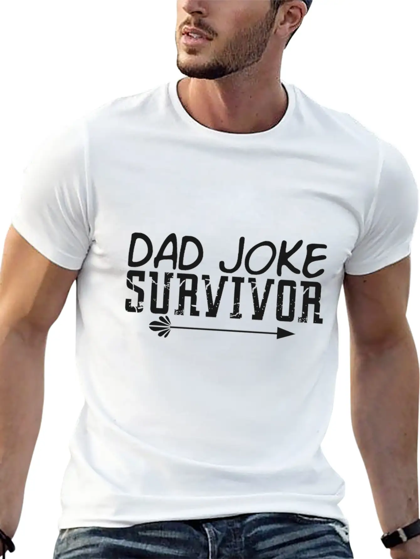 Survivor Of The Dad Joke Unisex Casual T-Shirt – Clean Design For Daily Comfort