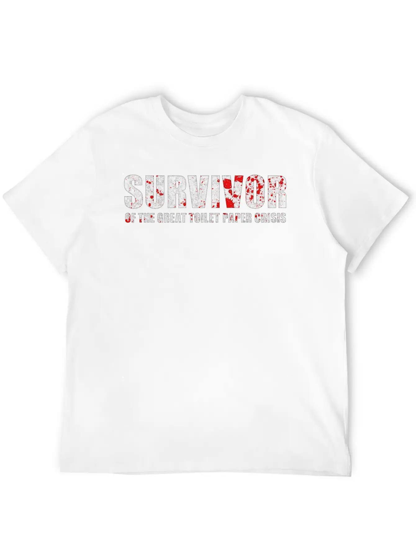 Survivor Of Toilet Paper Crisis - Blood Splatter Stylish Everyday T-Shirt – Unisex Basic Cotton Tee
