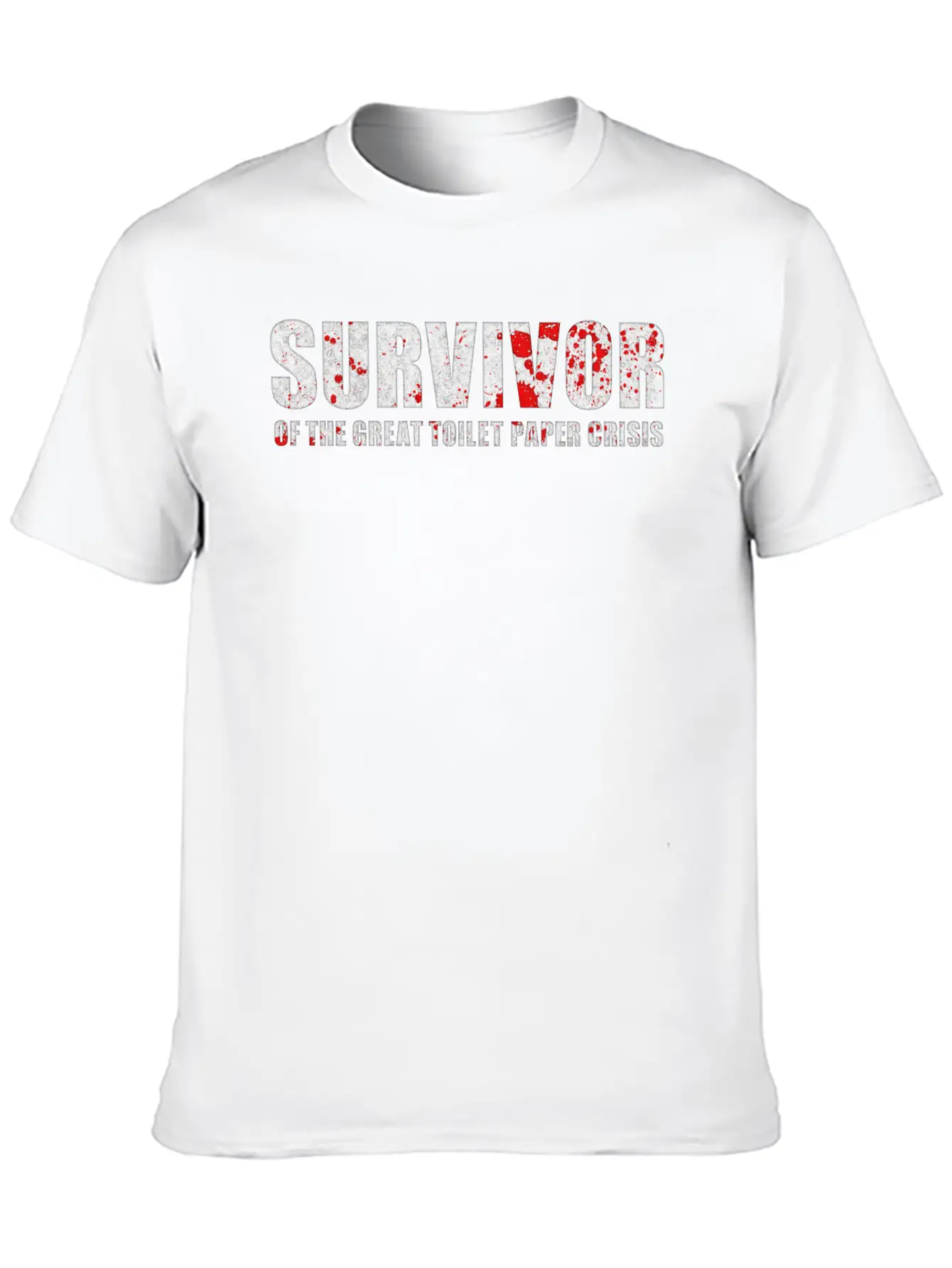Survivor Of Toilet Paper Crisis - Blood Splatter Stylish Everyday T-Shirt – Unisex Basic Cotton Tee