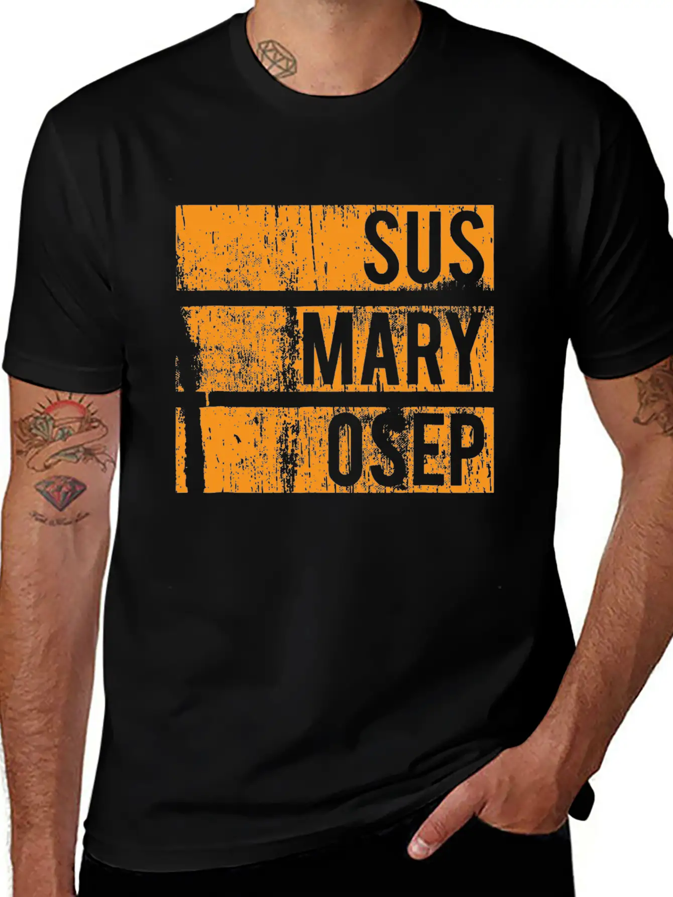 Sus Mary Osep Orange Grunge Relaxed Everyday Tee – Lightweight And Durable Cotton