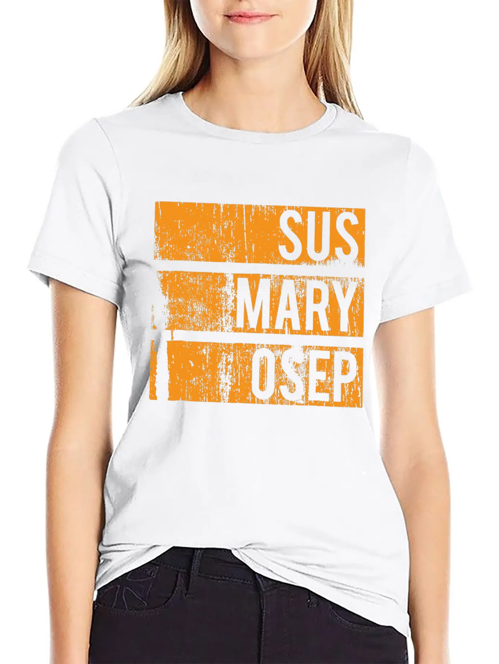 Sus Mary Osep Orange Grunge Relaxed Everyday Tee – Lightweight And Durable Cotton
