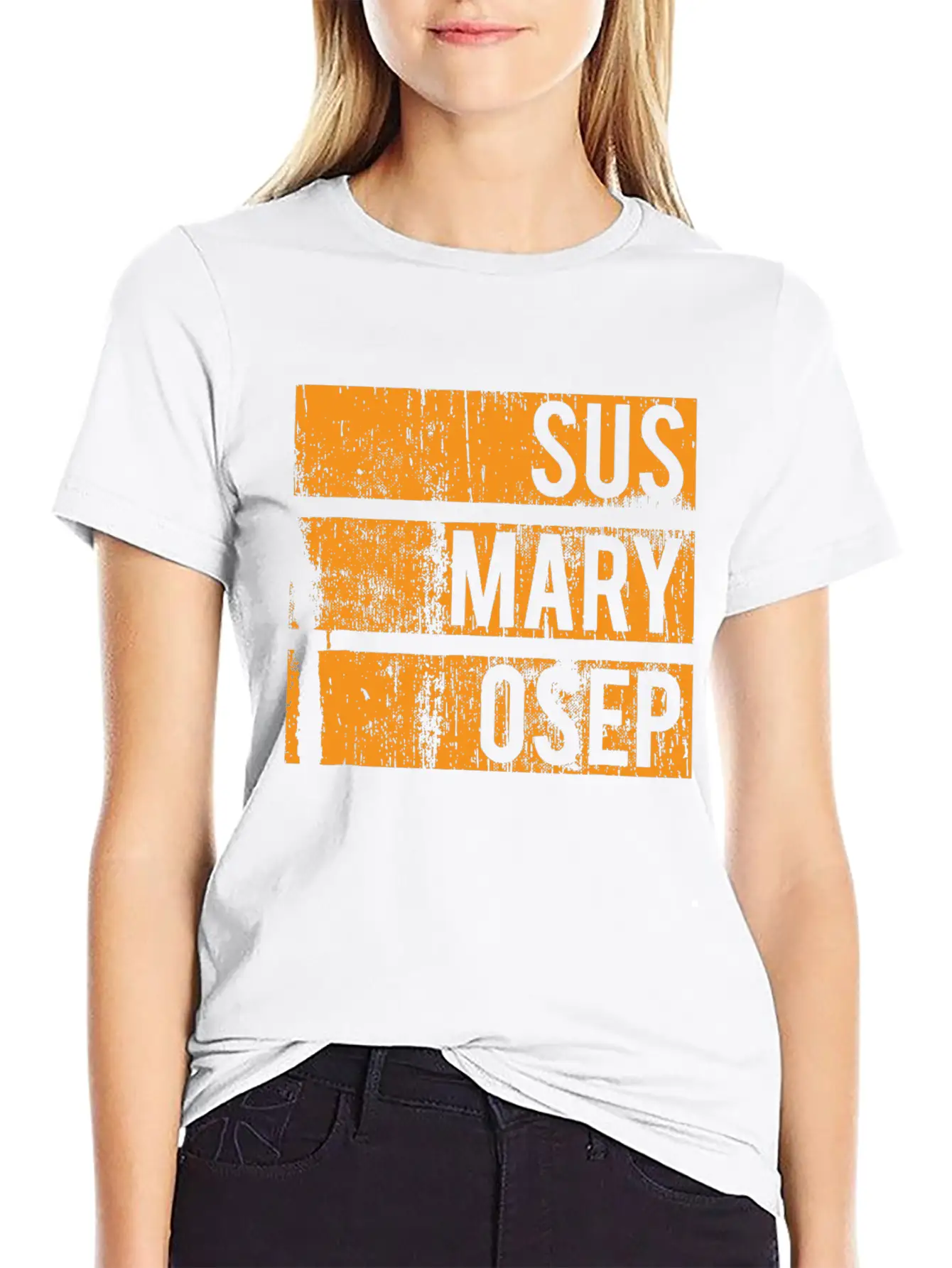 Sus Mary Osep Orange Grunge Relaxed Everyday Tee – Lightweight And Durable Cotton