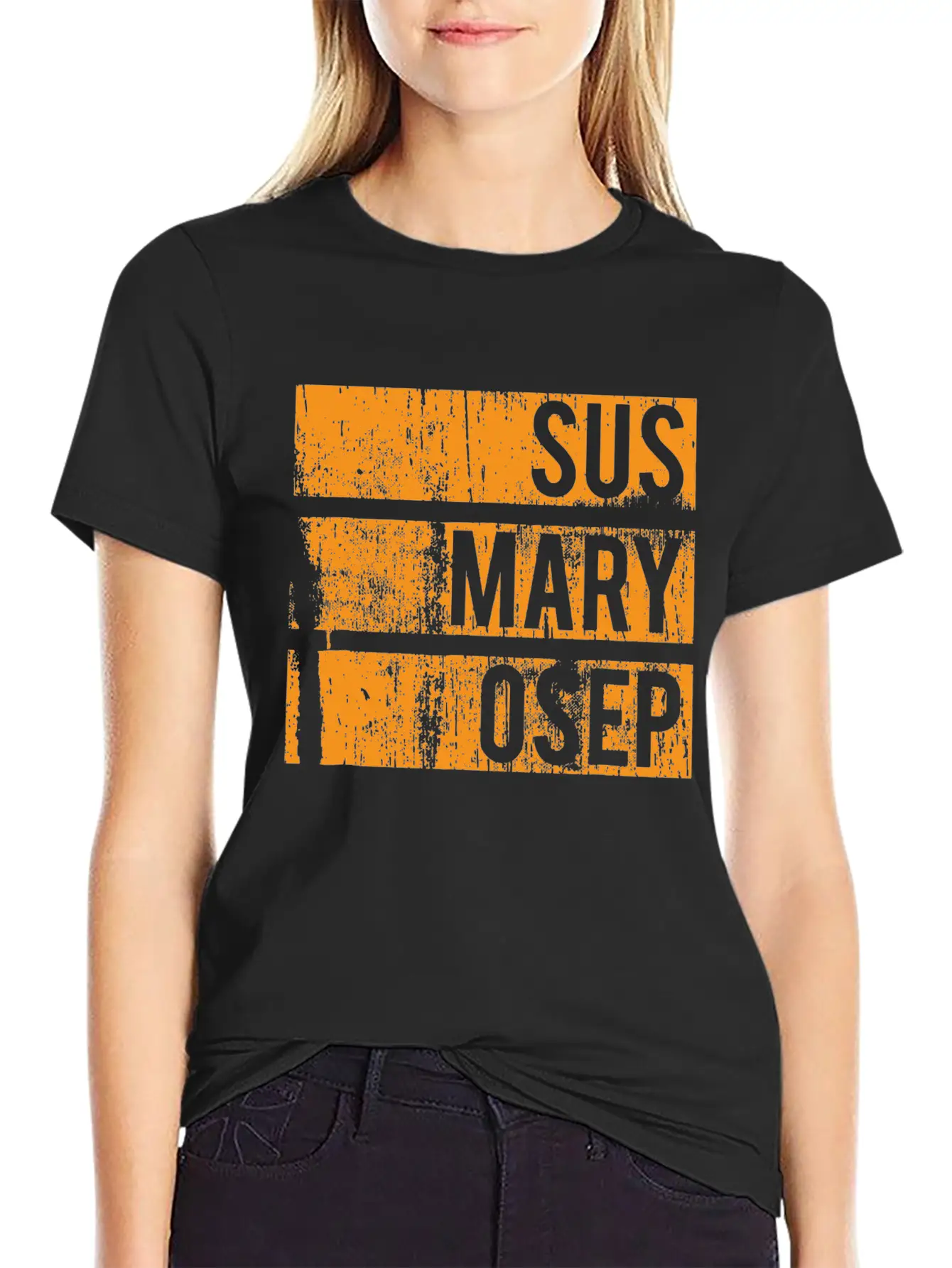 Sus Mary Osep Orange Grunge Relaxed Everyday Tee – Lightweight And Durable Cotton