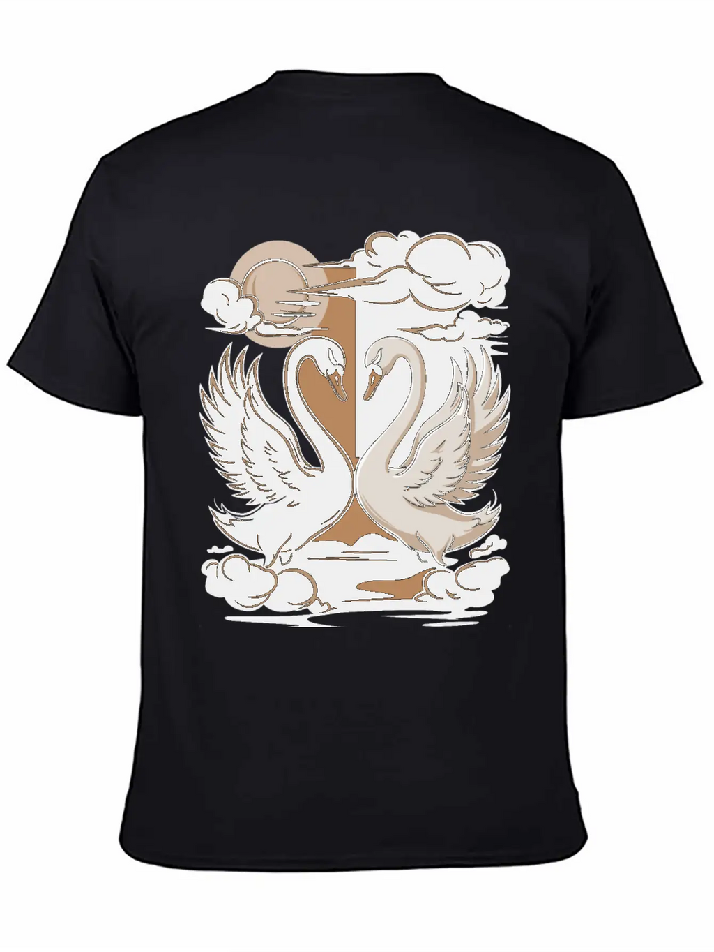 Swans - One Black And One White. Essential Cotton Tee For Daily Outfits – Unisex Style